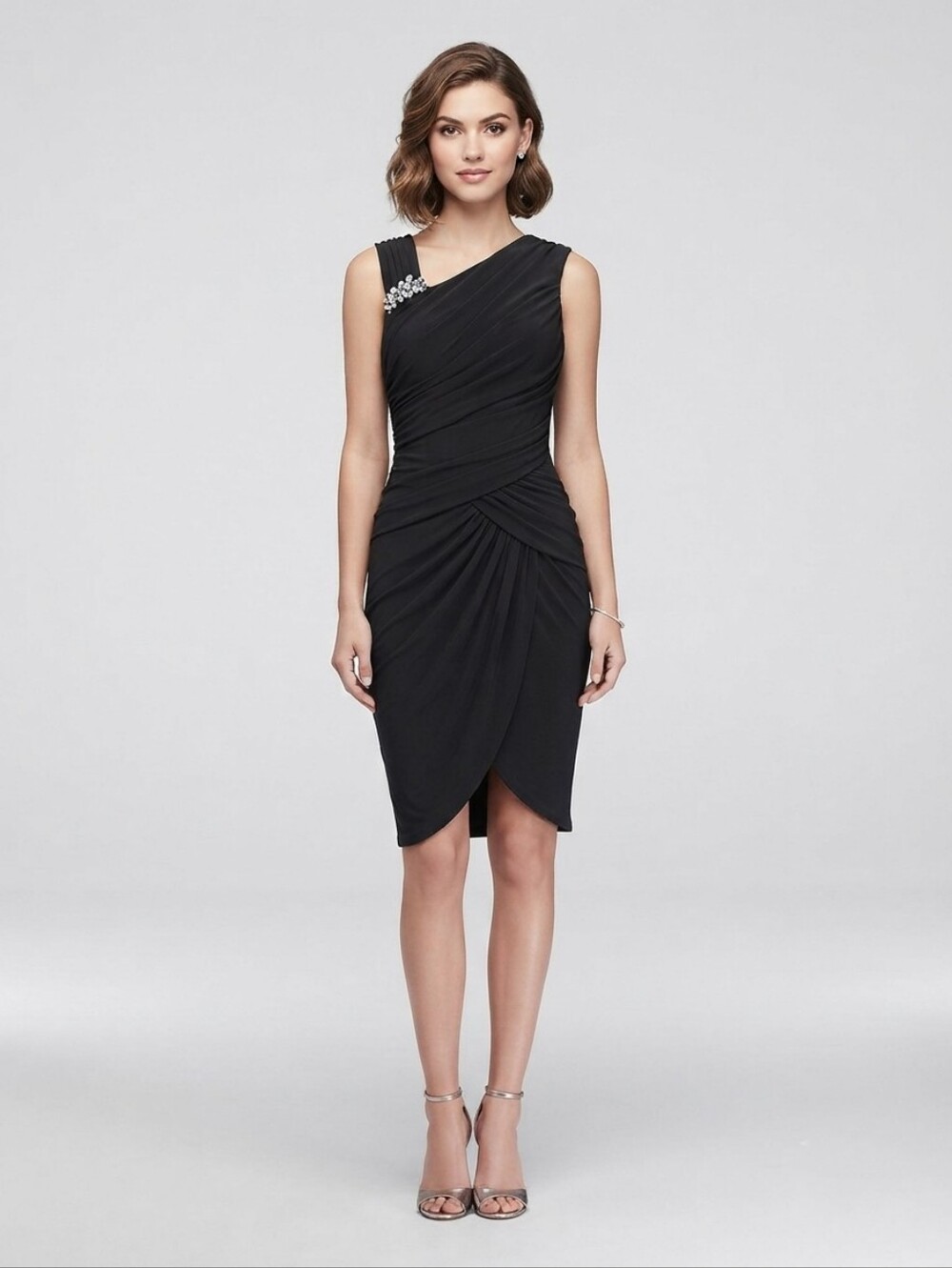 NEW Black Ruched Cocktail Dress Sz 6